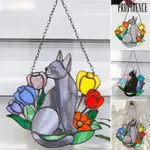 【陽光家居】SUNER CAT IN FLOWERS WINDOW HANGINS 貓窗挂件