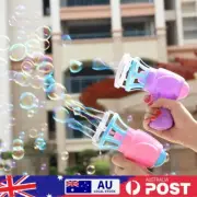 Plastic Electric Automatic Bubble Machine Fan Gun Blower Kids Playing Toys