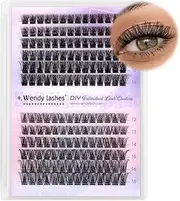 Cluster Lashes Extensions Individual Lashes D Curl Fluffy Lash Clusters Soft DIY Eyelash Extensions Matte Black Mixed False Eyelashes（Natural/Volume-0.07D,12-16mm Mixed）