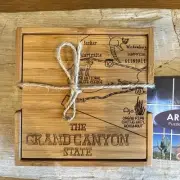 NWT ARIZONA Grand Canyon State Bamboo Puzzle Coasters & Holder Set of 4 Souvenir