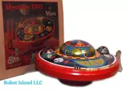 Flying Saucer Mars Attack Tin Toy Windup Space Toy UFO Martian Attack - SALE!