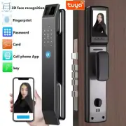 New 3D Face Smart Door Security Lock Camera with Fingerprint Password Keypad2024