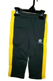 John Deere Toddler Boys 1 Piece Pants 2T black/yellow side stripe