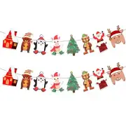 2Pcs Merry Christmas Banner,Christmas Party Banner,Christmas Bunting