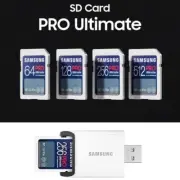 Samsung Pro Ultimate 128GB 256GB 512GB SD Memory Card UHS-I U3 V30 w/USB Reader