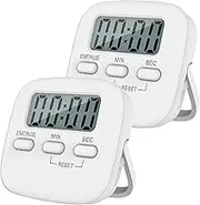 Spendeal 2pack Digital Timer, Kitchen Timer for Cooking High Alarm Egg Timer, Hanging Hole, Back Stand Countdown Stopwatch Kitchen Timers for Baking, Sports Games, Work