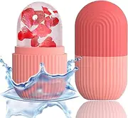 XHJRI Ice Cube Roller Massager for Face, Eyes and Neck Naturally Conditioning and Skin Care,De-Puff Eye Bags,Reduce Migraine Pain,Reusable Massage Silicone Ice Mold (Pink)