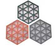 3PCS High Temperature PVC Hollow Tea Coaster Non-slip Placemat Insulation Pad Non-slip Insulation Anti-scalding Bowl Mat-2