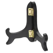 2pcs 4" Easel Plate Holder, Wooden Folding Display Stand Black for Picture Frame