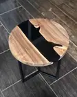 18" Epoxy Resin Round Corner / Side Table Top Home Office Decor