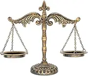 Owlgift Vintage Style Metal Libra Jewelry Display, Scale Tray Cosmetic Organizer, Jewelry Storage, Unique Centerpiece Stand – Bronze