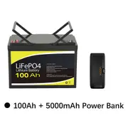 12V 100Ah Lithium Battery with VoltX 5000mAh Power Bank