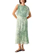 Whistles Dashes Brush Marks Midi Dress