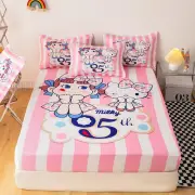 Pink KTy Cartoon Kids Favourite Bed Decor Set Fitted Sheet Single/Double Size
