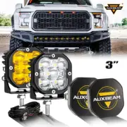 AUXBEAM 3" 80W LED Driving Work Lights Pods Spot Beam & Cover & Wiring Harness