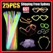 25x Multi Glow Sticks Connector Glasses Light Shining Party Fun Toy Glow in dark