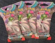 LOT OF 4 PACKS OF POKÉMON: SCARLET & VIOLET PARADOX RIFT SLEEVED BOOSTER NEW