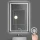方鏡 化妝鏡 70*90CM三色變光+除霧 led浴室鏡 智能鏡 高清銀鏡 防水防潮鏡子壁掛鏡 (7.9折)