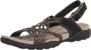 Clarks Women's Amanda Ease Fisherman Sandal Black Combi NEW 12 M Adjustable