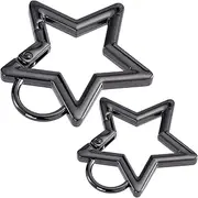 [OIIKI] Star Shaped Keychain Clip, Zinc Alloy Carabiner Snap Hook Holder, Star Carabiner Clip, Spring Snap Keychain Clip