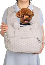 Dog Carrier for Small Dogs,Adjustable Pet Front Facing Dog Carrier Backpack, Hands-Free Soft Cotton Cat Sling Chest, Fit 6-20Lbs Pets for Camping Hiking Traveling Cycling(Light Gray)