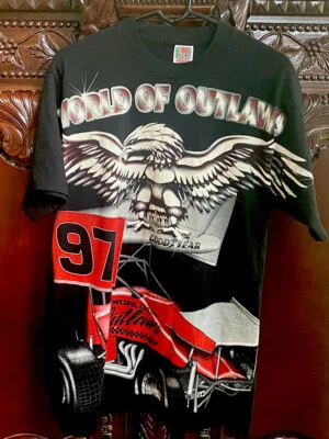 Vintage NWOT 1997 World Of Outlaws Single Stitch T-Shirt Size Large