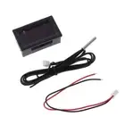 2-in-1 Car Thermometer Voltmeter Square LED Display Digital Gauge Meter