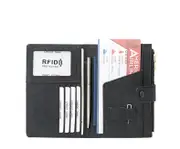 Travel Wallet Phone Holder Clutch Travel Purse with Zipper,Black