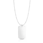 Sterling Silver Dog Tag Fancy Necklace, 24"