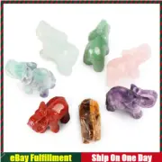 Natural Quartz Crystal Carved Baby Elephant Healing Manual Animal Polished Stone