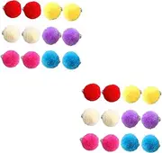 [LIFKOME] 2sets Girls Clip Earrings Non Piercing Earrings Set Pom Pom Fur Ball Ear Clips Hypoallergenic Stud for Kids 6pairs*2