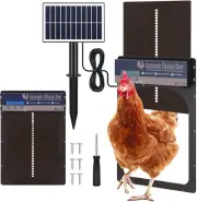 Auto Chicken Door Opener, Solar Powered Chicken Door with Timer Light Sensor, Ch