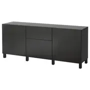 BESTÅ storage combination with drawers, black-brown/Lappviken/Stubbarp black-brown, 180x42x74 cm