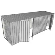 Build-a-Shed 1.5 x 6 x 2m Skillion Double and Single Hinged Side Doors Shed - Zinc