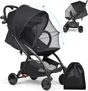 Pushchair Accessories Sun Protection Mosquito Net, 2-in-1 Mosquito Net for Prams, Universal Mosquito Net for Prams, Sun Protection, Fine Mesh Mosquito Net Ideal Protection Against Wasps and Mosquitoes