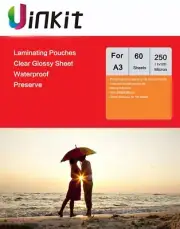 A3 Hot Laminate Pouches Sheets Transparent Film 250Micron - 60 Sheets Uinkit