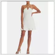 NWT Aidan Mattox Women's Halter A-Line White Short Dress, Size 6