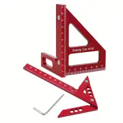 Aluminum Model Center Finder Woodworking Square 45/90 Degree Metric Right Angle Line Gauge Enduring Scribe Carpenter Rul