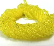 1 HANK ~ TRANS YELLOW ~ 13/0 CHARLOTTE CUT ~ SEED BEADS ~ 12 Strands