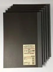MUJI Notebook A5 5mm-grid 30sheets - Pack of 5books