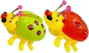 HONMEET 2pcs Electric Ladybird with Music and Light Effects Adorable Plaything for Early Education Safe Material Present
