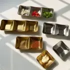 1/2/3 Grids Sauce Plate Silver Gold Tableware Seasoning Dish Home Resturant