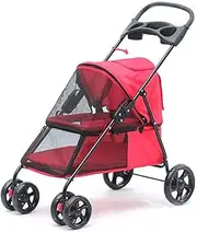 Double Dog Stroller Home Pet Stroller Travel Outdoor Cart Dog Cat Carrier Pet Pipe High-Intensity 4-Wheels One-Key Folding Pet Travel Stroller