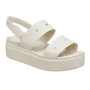 New Womens CROCS BROOKLYN 4U WEDGE SANDAL STUCCO 210676-160 US W 5-10 TAKSE