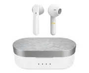 2Pcs MS-T12 Wireless Earphones Bluetooth-compatible 5.0 Noise Reduction Touch Control Waterproof HiFi Stereo In-ear Earbuds for Sports-Sliver White