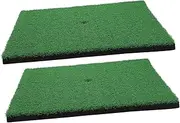 FUNOMOCYA Golfing Hitting Mat 2pcs Swing Practice Mats 30x30cm Mini Golfing Training Rug Indoor Practice Rug