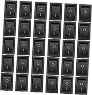 Gatuida 35pcs Power Button 2 Pin Rocker Switch On and Off Switch Electric Switch on Off USB Off Switch Voltage Rocker Toggle Switch Cord Devices Blower Dispenser 2 Pin Switch Plastic Black