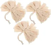 Gogogmee Natural Sisal Fiber Body Scrubber Sponge 3 Pack Loofah Mesh Pouf Balls Soap Net Bag Exfoliating Soap Bag for Deep Cleansing Use