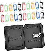 KALLORY Key Box Wall Mount 20-Key Organizer Metal Password Lock Easy to Open Secure for Home School Hospital