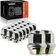 A-Premium 20pcs Wheel Lug Nuts M12 x 1.5 Chrome Conical Seat Lug Nuts Compatible with BMW Chrysler Dodge Ford Honda Jeep Capped Nut 6509769AA